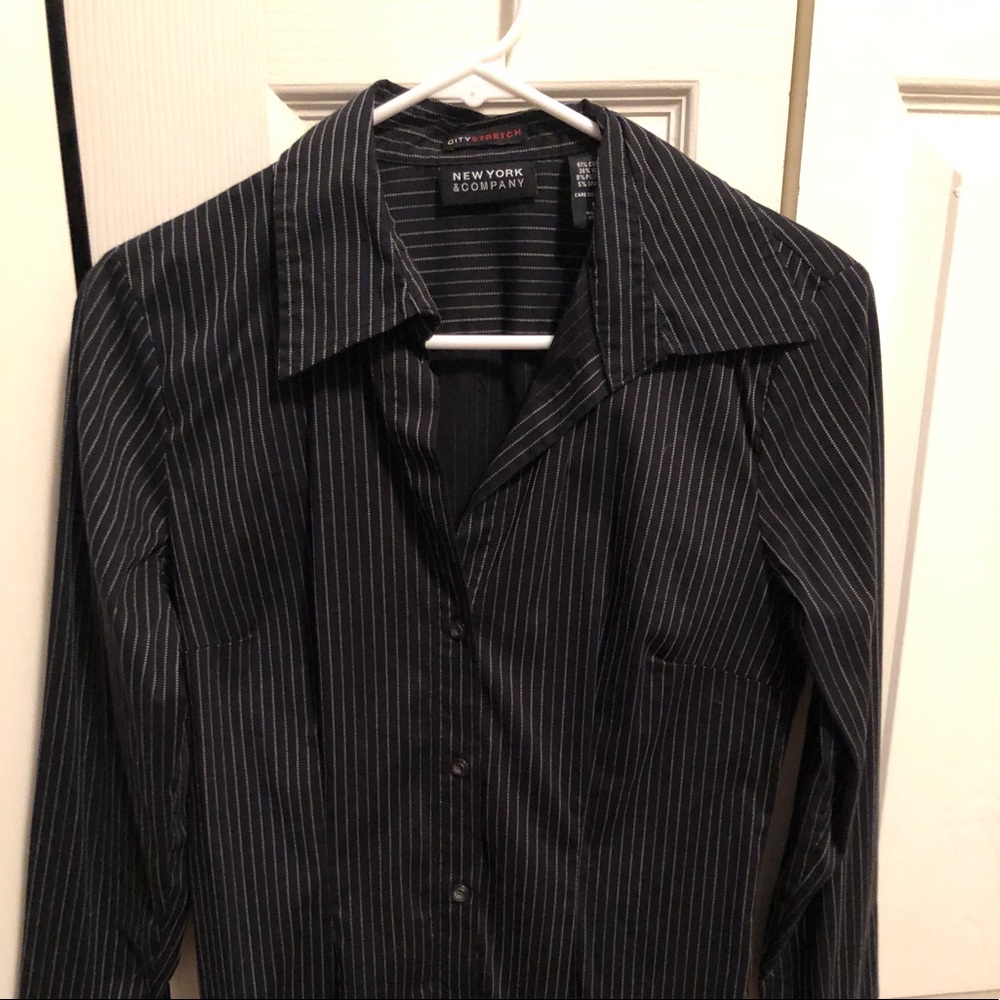 New York & company pinstripe blouse